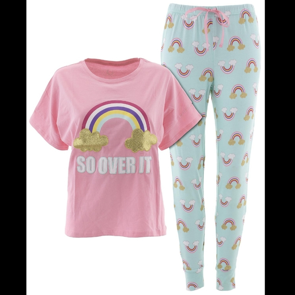 PJ Couture "So Over It" rainbows PJ Set
